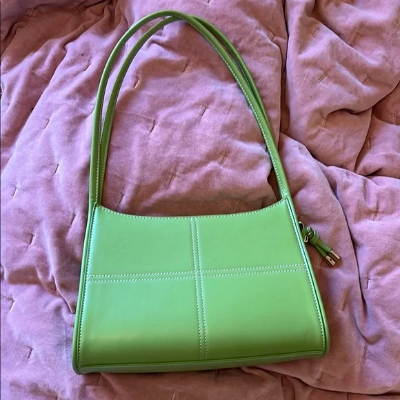 Topshop Bags Topshop Green Leather Shoulder Bag Poshmark
